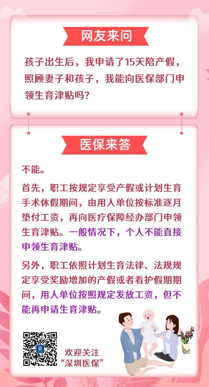 深圳市 我休陪产假，能申请生育津贴吗？