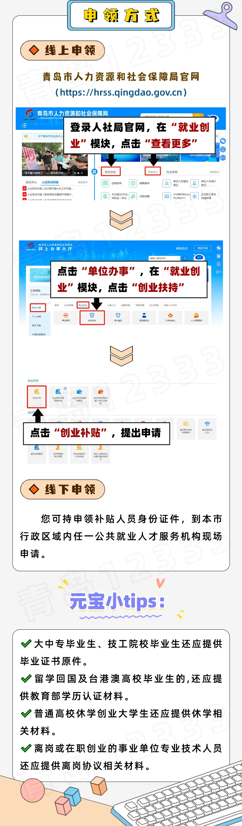 青岛市 创业补贴政策(申请条件,补贴标准,申领方式)